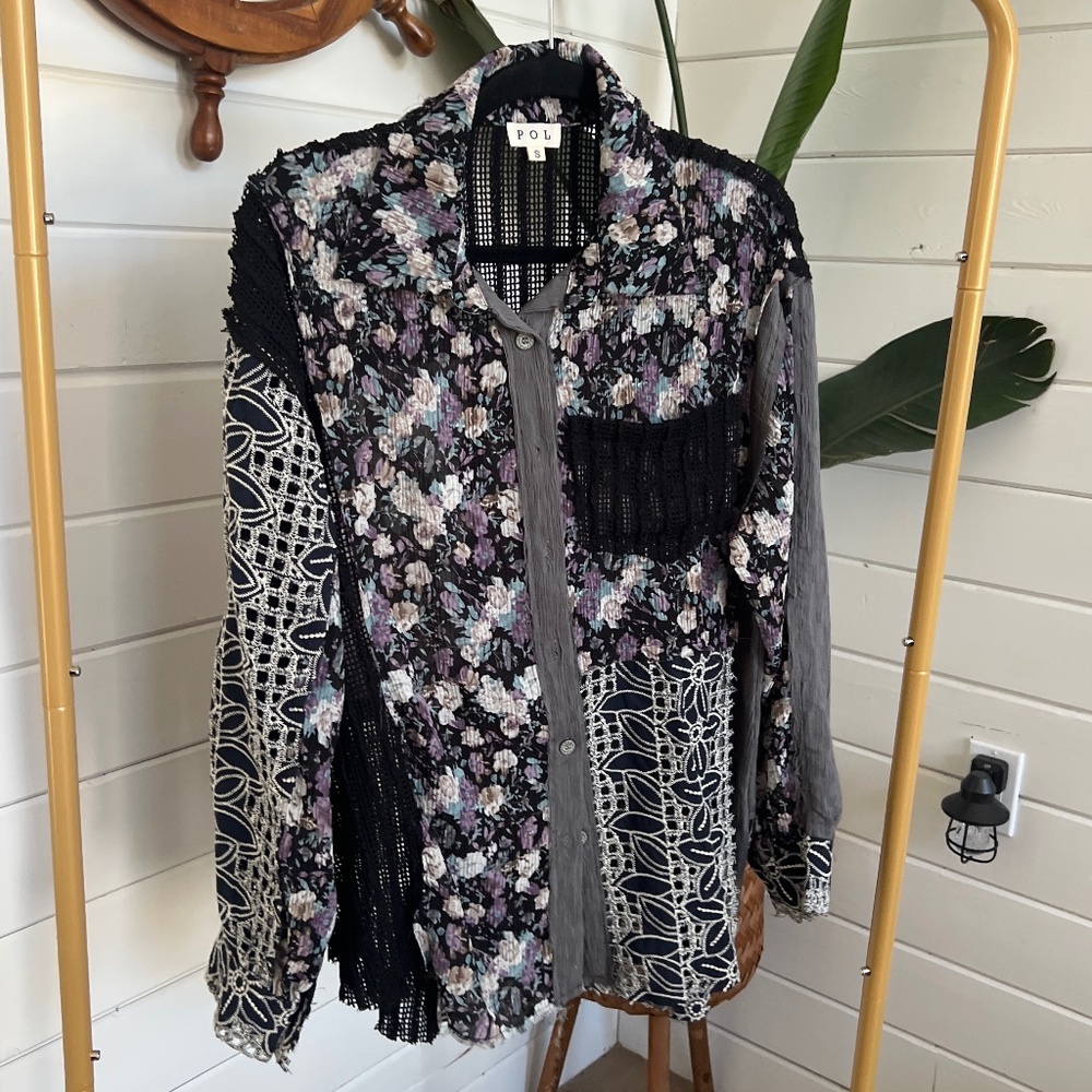 POL Multicolor Patchwork Top